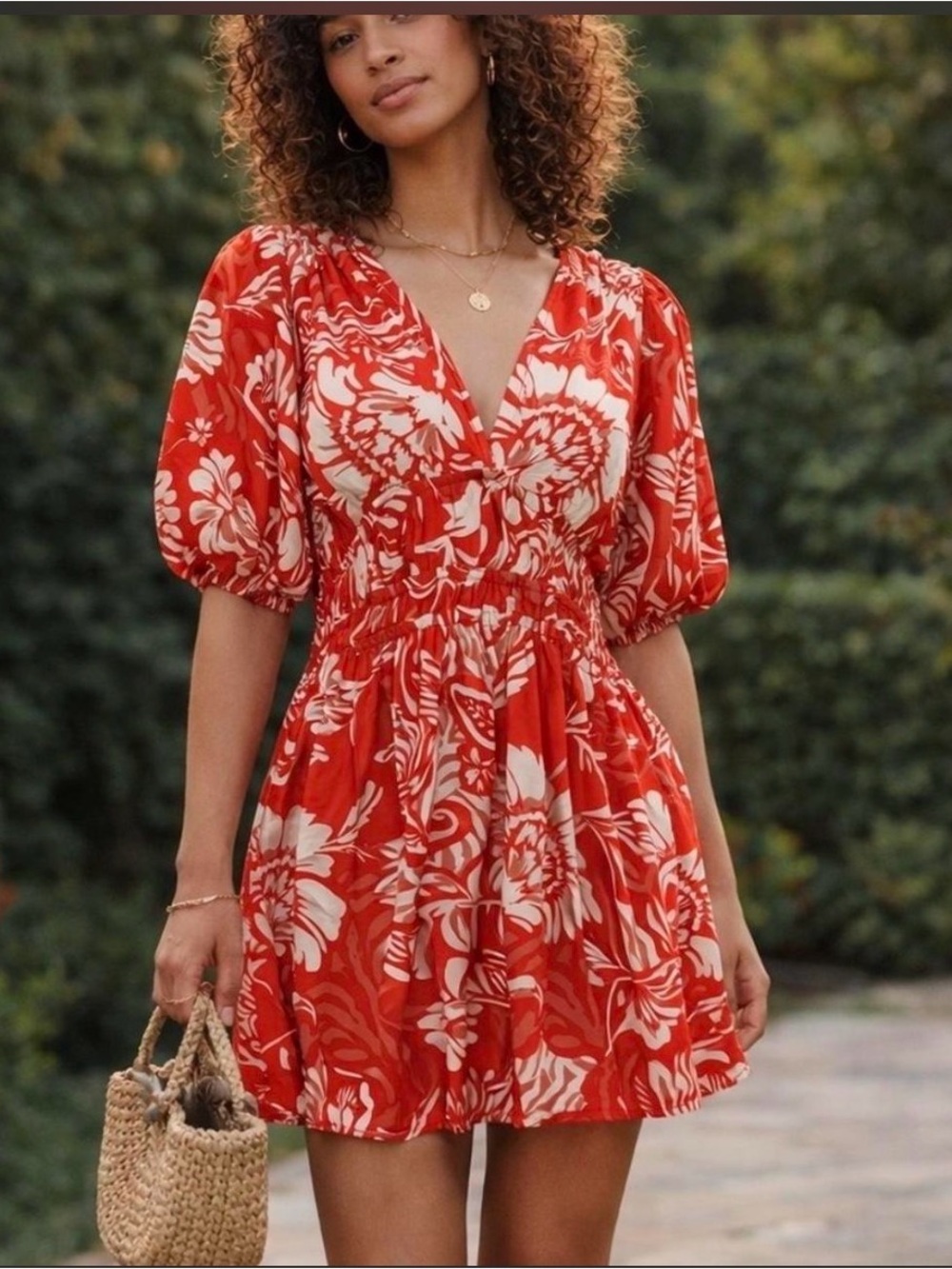 Anthropologie Abel The Label Size Small Red Floral Dress